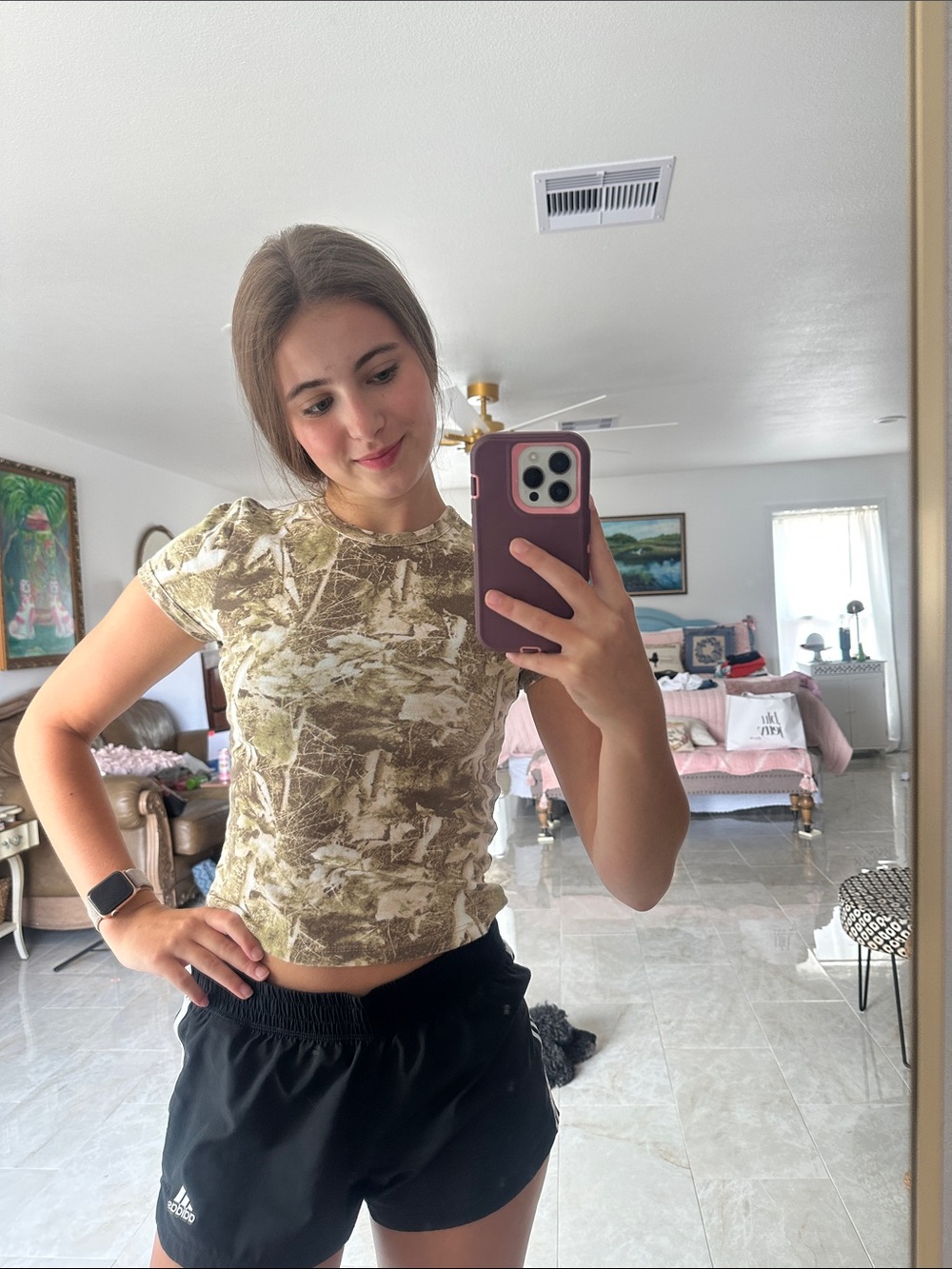 Vintage Threadz Tie-Dye Tee in Olive & Brown